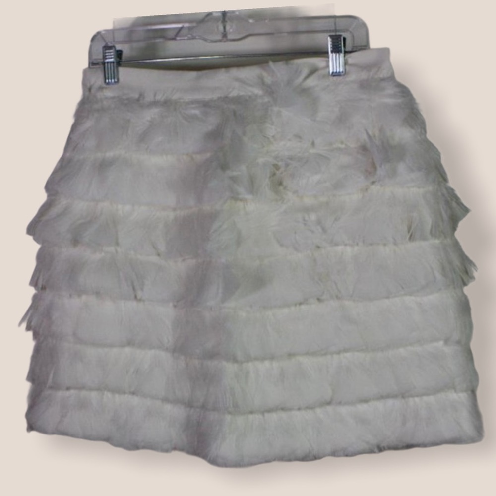 NWT Designer Women’s Club Monoco White Feather Ruffle Skirt Original $119 - Picture 7 of 16